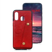 Samsung Galaxy A40 Card Case| Hoogwaardig PU Leren Hoesje | Kaarthouder | Telefoonhoesje | Rood