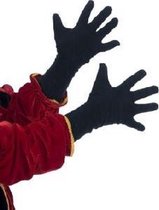 Luxe professionele Pieten handschoenen lang (32cm), zwart maat xs