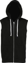 Awdis Gewoon Hoods Mensens Mouwloze Hoodie Jacket (Jet Zwart)