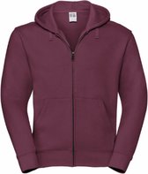 Russell Mens Authentic Full Zip Sweatshirt / Hoodie (Bordeaux)