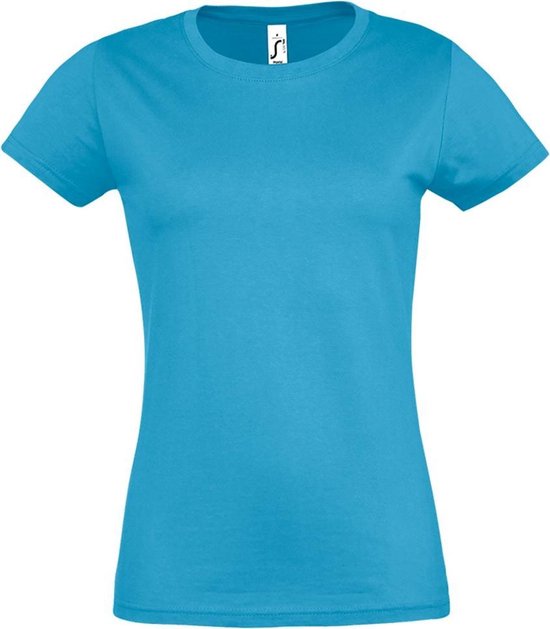 SOLS Dames/dames Imperial Heavy Short Sleeve T-Shirt (Aqua)