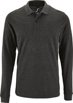 SOLS Heren Perfecte Lange Mouw Pique Polo Shirt (Houtskool mergel)