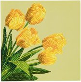 Diamond Painting Crystal Card Kit ® Spring Tulips 18x18cm, Partial Painting