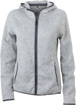 James and Nicholson Dames/dames Gebreide Fleece Hoodie (Lichtmelange/Koolstof)