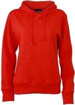 James and Nicholson Dames/dames Hooded Sweatshirt (Tomatenrood)