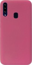 ADEL Premium Siliconen Back Cover Softcase Hoesje Geschikt voor Samsung Galaxy A20s - Bordeaux Rood