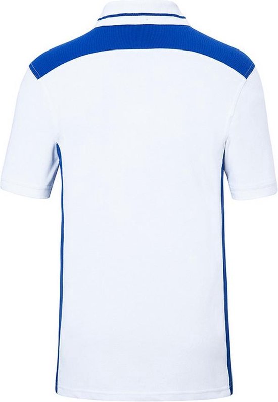 James and Nicholson Heren Werkkleding niveau 2 Polo (Wit/royaal blauw)
