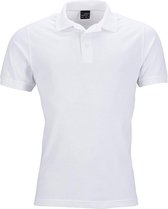 James and Nicholson Heren Elastisch Piqué Poloshirt (Wit)