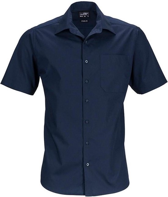 Chemise courte homme James and Nicholson (Marine)