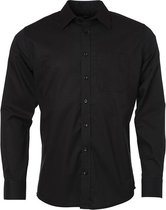 James and Nicholson Heren Longsleeve Oxford Shirt (Zwart)