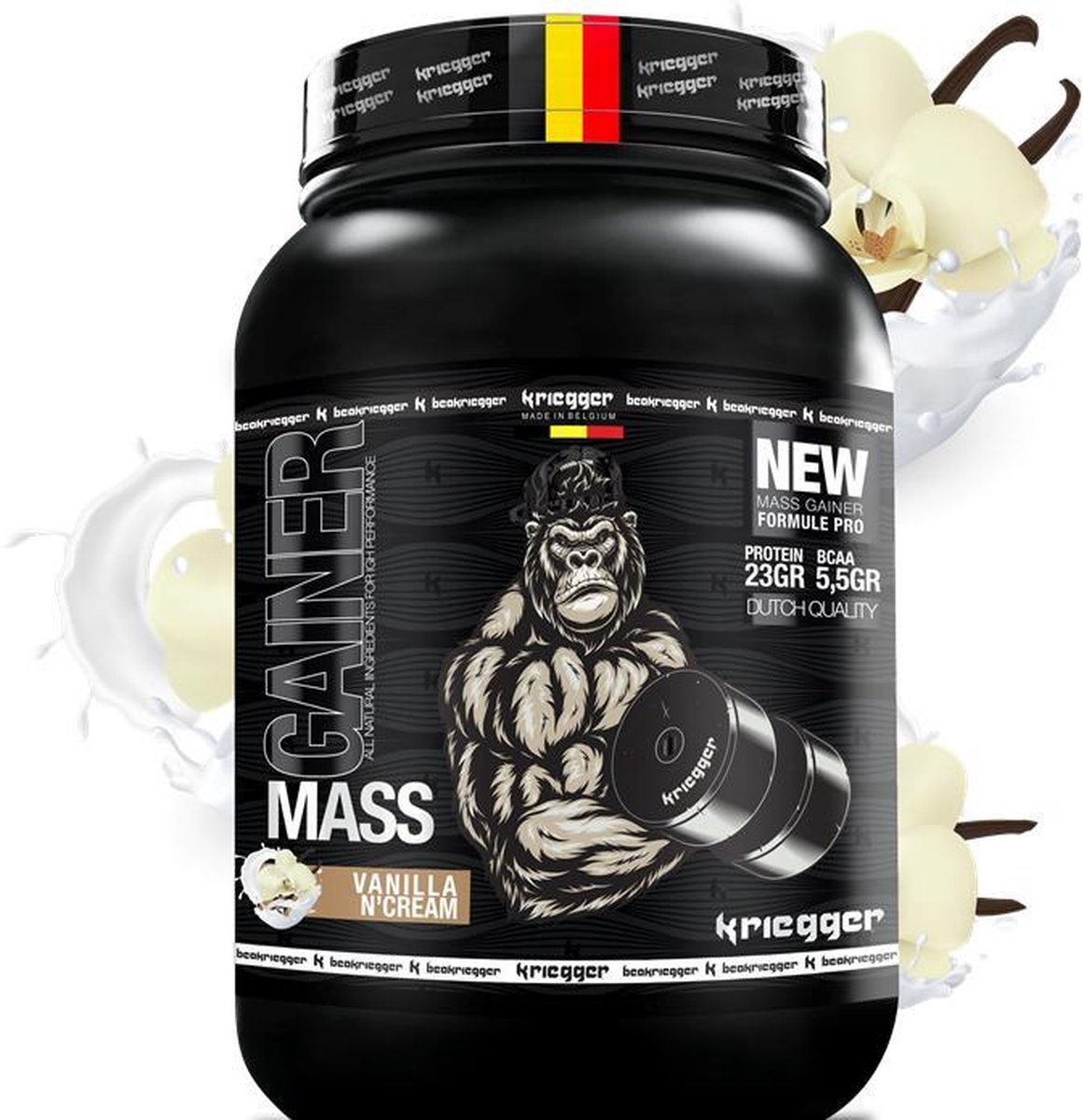 Goedkoopste Mass Gainer Kriegger 3 kg / Vanille n' cream