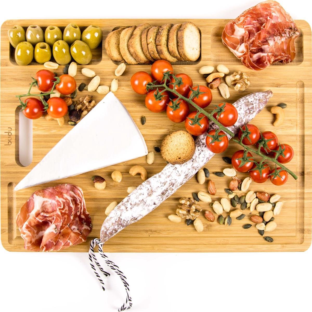 Budu Borrelplank Bamboe XL - Borrelplank - Broodplank - Tapasplank - Serveerplank - Serveerplank Cadeau - 30 x 40cm
