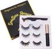 SouSou Beauty® Magnetische Wimpers Set – Inclusief Magnetische Eyeliner – 3 Verschillende Soorten– Nepwimpers – Magnetic Lashes - Magneet