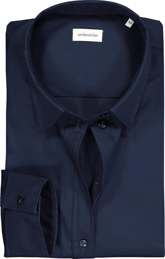Seidensticker dames blouse regular fit - donkerblauw - Maat: 40