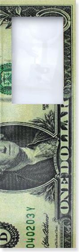 Marque-page avec loupe, billet de 1 dollar