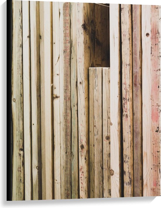 Betekenisvol handelaar Een trouwe Canvas - Houten Planken op een Rij - 75x100cm Foto op Canvas Schilderij...  | bol.com