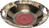 Decoratieve schaal - Letsopa Ceramics -  Model Fruitschaal: Rood glased | Handgemaakt in Zuid Afrika - Uniek - hoogwaardig keramiek - speciaal gemaakt door Letsopa Ceramics voor Nw