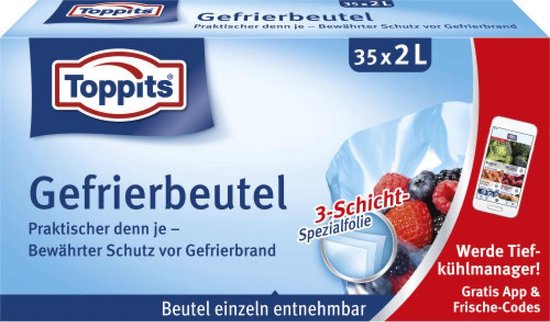 Bol Com Toppits Diepvrieszakken 2 Liter 70 Stuks 2 X 35 Stuks Bol Com Toppits Diepvrieszakken 2 Liter 70 Stuks 2 X 35 Stuks