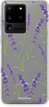 Samsung Galaxy S20 Ultra hoesje TPU Soft Case - Back Cover - Purple Flower / Paarse bloemen