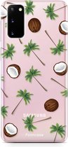 Samsung Galaxy S20 hoesje TPU Soft Case - Back Cover - Coco Paradise / Kokosnoot / Palmboom