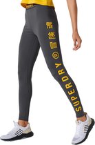 Superdry Sportlegging - Maat 40  - Vrouwen - grijs,geel