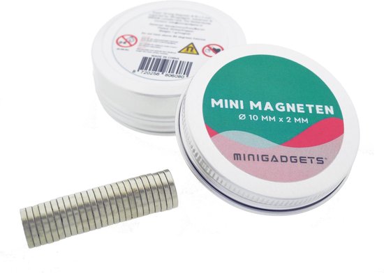 Super sterke magneten - 10 x 2 mm (25-stuks) - Rond - Neodymium - Koelkast magneten - Whiteboard magneten - Corsage – Klein - Ronde - 10x2mm - Minigadgets