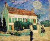 Vincent van Gogh, Het witte huis bij nacht, 1890 op aluminium, 60 X 90 CM