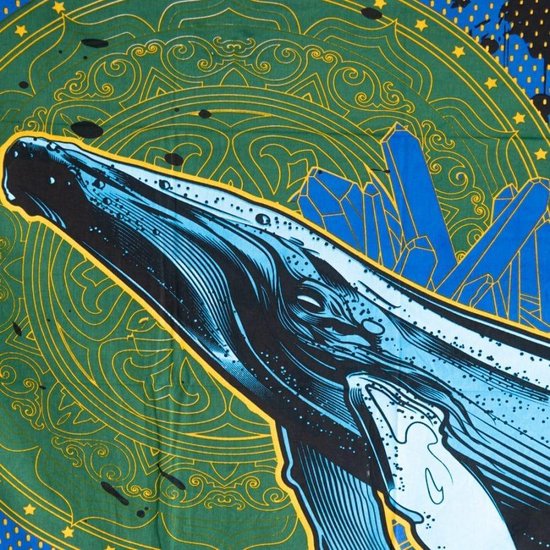 Authentiek Wandkleed Katoen Walvis (215 x 135 cm)