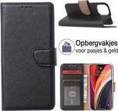 iPhone 12 Mini book case - book cover - portemonnee hoesje - iPhone 12 Mini hoesje wallet case - pasjes houder - ZWART - EPICMOBILE