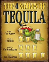 Wandbord - The 4 Stages Of Tequila