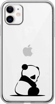Apple Iphone 11 siliconen panda telefoonhoesje transparant - Pandaatje *LET OP JUISTE MODEL*