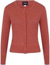 Collectif Leah Vintage Leaves 60's Cardigan Oranje