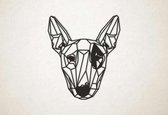 Line Art - Hond - Bull Terrier - S - 53x45cm - Zwart - geometrische wanddecoratie