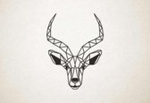 Line Art - Antelope - M - 80x60cm - Zwart - geometrische wanddecoratie