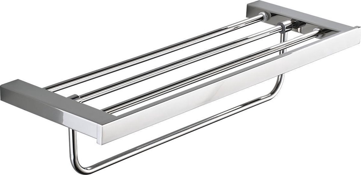 VDN Stainless Handdoekrek - Handdoekrek badkamer - Zilver - Handdoekhouder - Handdoekstang - RVS - Inclusief bevestigingsmateriaal - Hangend