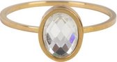Ring Modern Oval Crystal CZ Gold