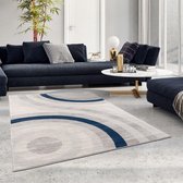 Flycarpets Aricia Circkels Vloerkleed - 120x170cm - Blauw/grijs