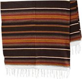 Mexicaanse Deken - Plaid - Serape - Gerecycled Acryl - 210 x 150 - Bruin - BBXZZ1browngold