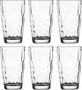 12x Morceaux de verres à eau / verres à jus 470 ml - Diamond Dof - Verres à boire - Verre à Water/ jus