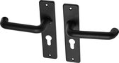 Wovar Zwarte deurklinken met schild PC55 aluminium coupemodel - Per Set