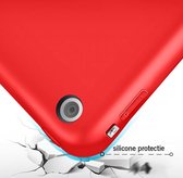 Hoes geschikt voor iPad Air 2022 / 2020 10.9 inch - Trifold Smart Book Case Cover Leer Hoesje Rood - Tempered Glass Screenprotector