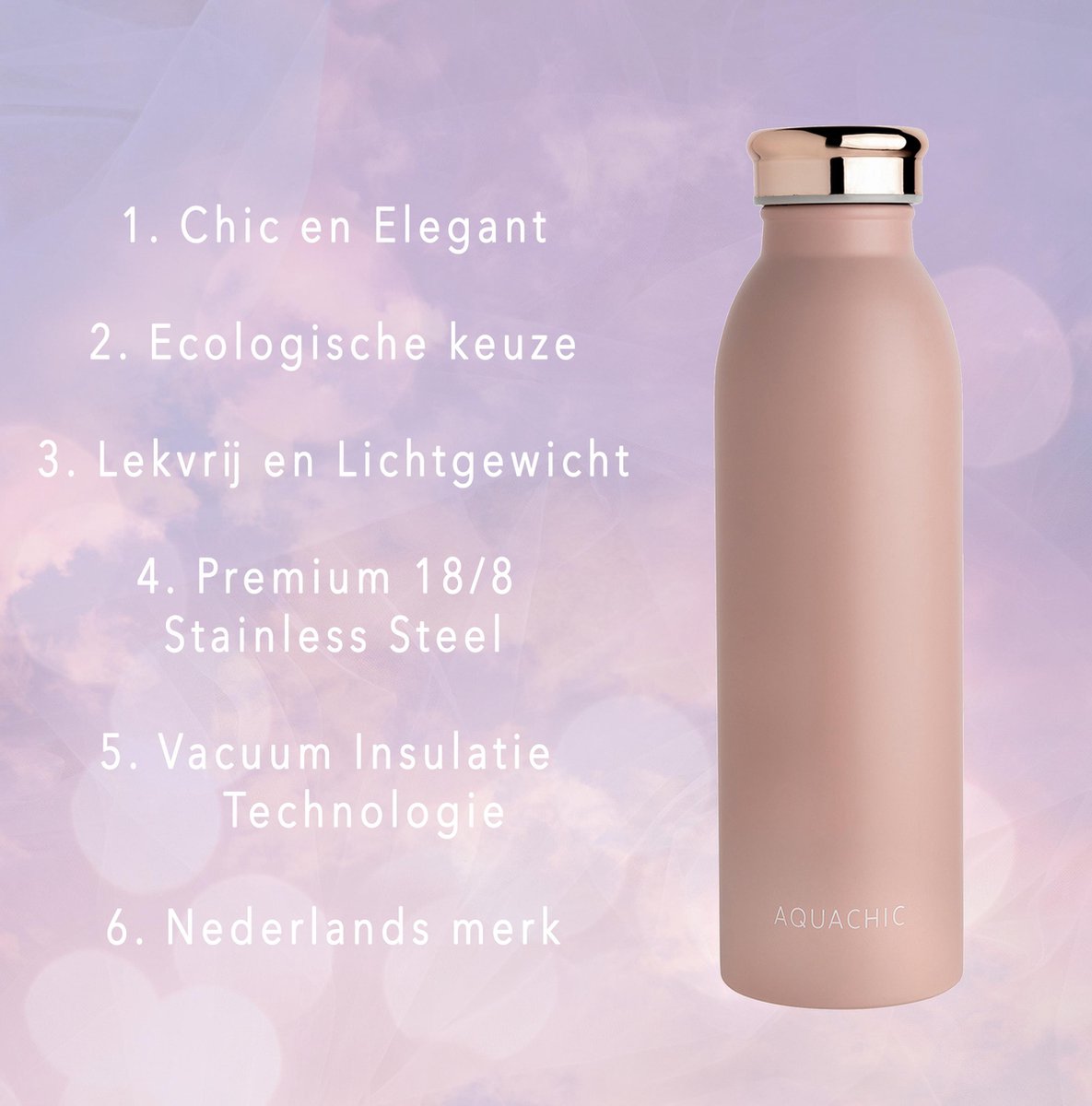 Aquachic Thermosfles 500 ML - Drinkfles lekvrij thumbnail 2