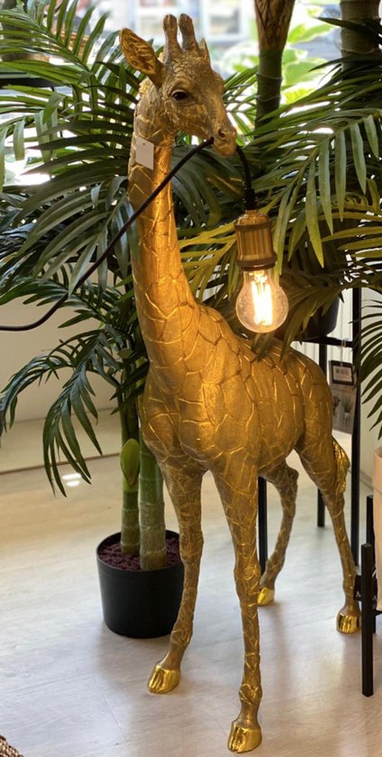 Kitchen Trend - GIRAFFE LAMP GOUD - Design Dierenlamp binnen - 59 x 23.5 x 103 cm