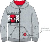 Spiderman hoodie met rits - grijs - Maat 140 / 10 jaar