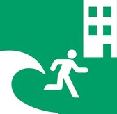 Pictogram bordje Tsunami evacuatiegebouw | 300 * 300 mm | verpakt per 2 stuks