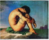 Hippolyte Flandrin - Young Man Nude Kunstdruk 80x60cm