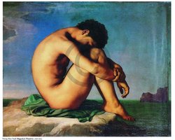 Kunstdruk Hippolyte Flandrin - Young Man Nude 80x60cm