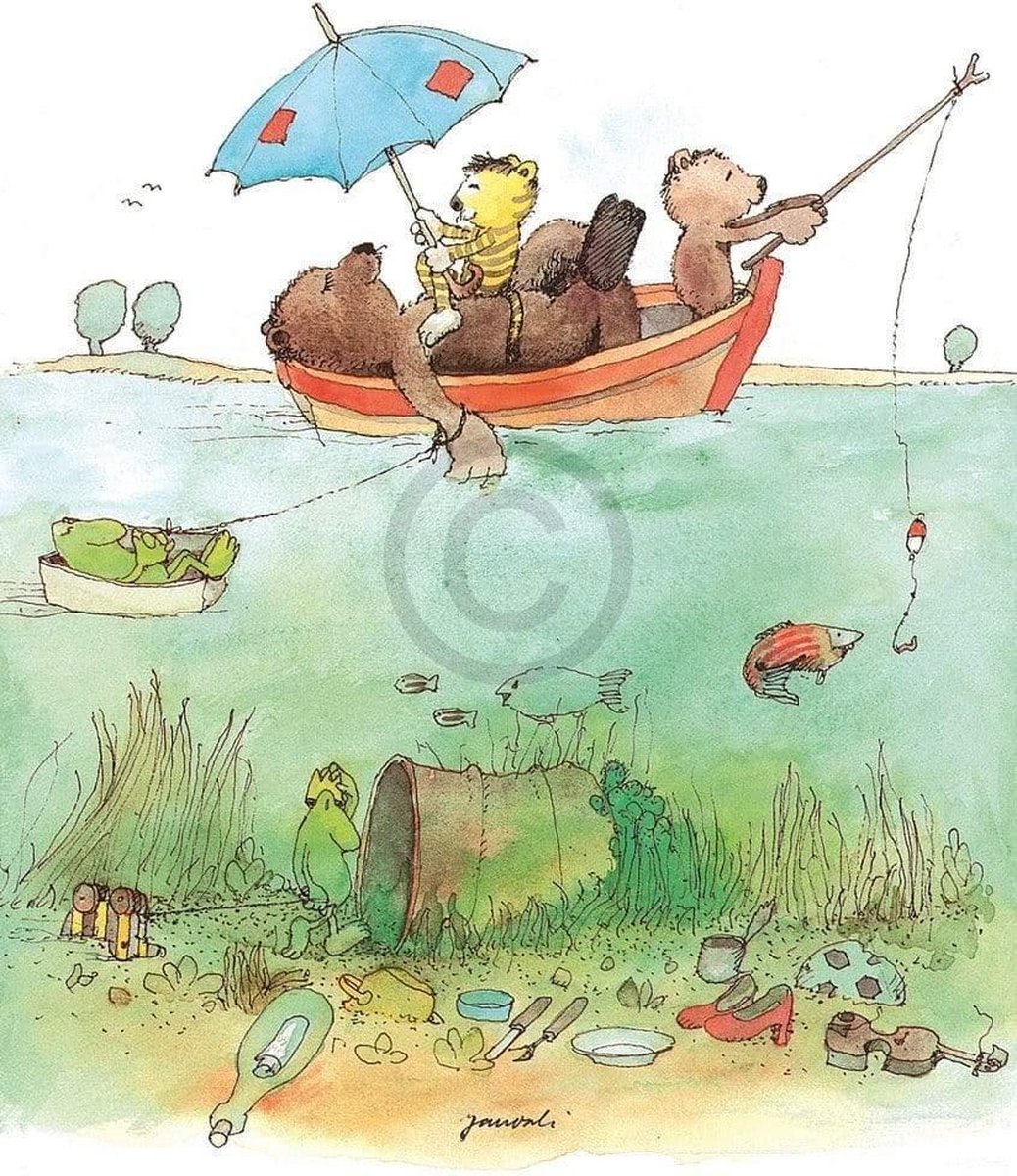 PGM Kunstdruk Janosch - Bootsfahrt 48x58cm Divers