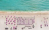 Komar Pure | pink umbrella | strand | fotobehang op vlies 400x250cm
