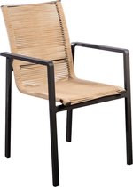 Yoi - Ishi stackable dining chair alu black/rope natural